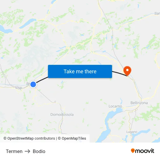 Termen to Bodio map