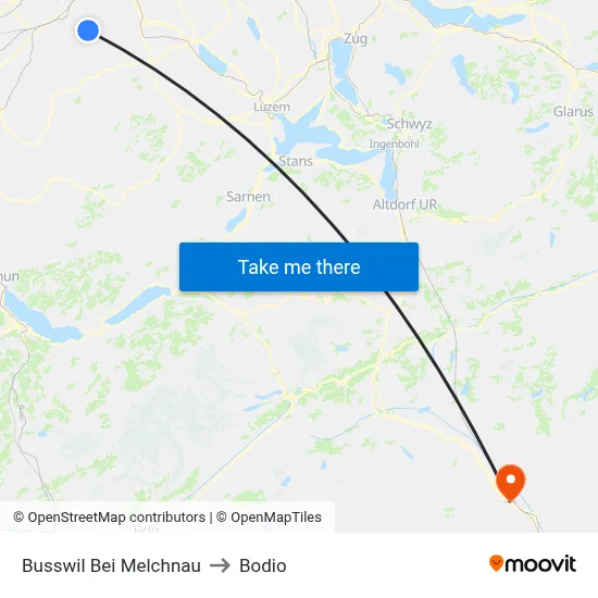 Busswil Bei Melchnau to Bodio map