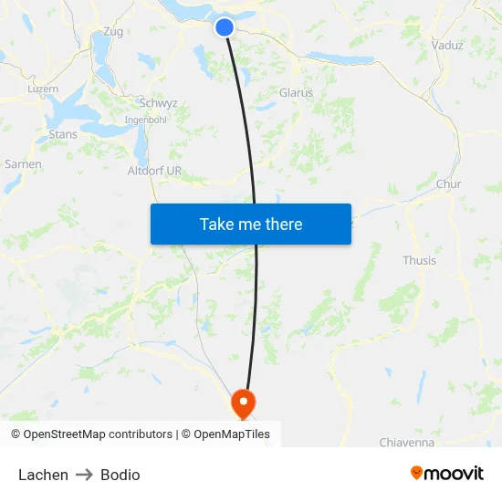 Lachen to Bodio map