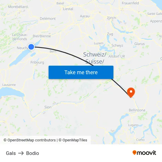 Gals to Bodio map