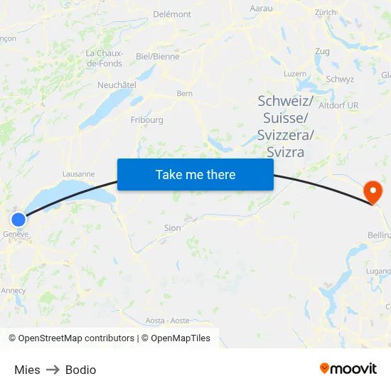 Mies to Bodio map