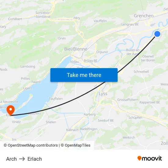 Arch to Erlach map