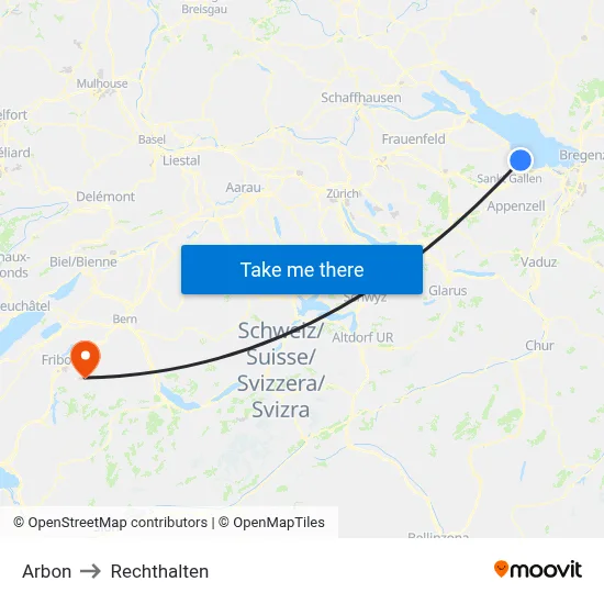Arbon to Rechthalten map