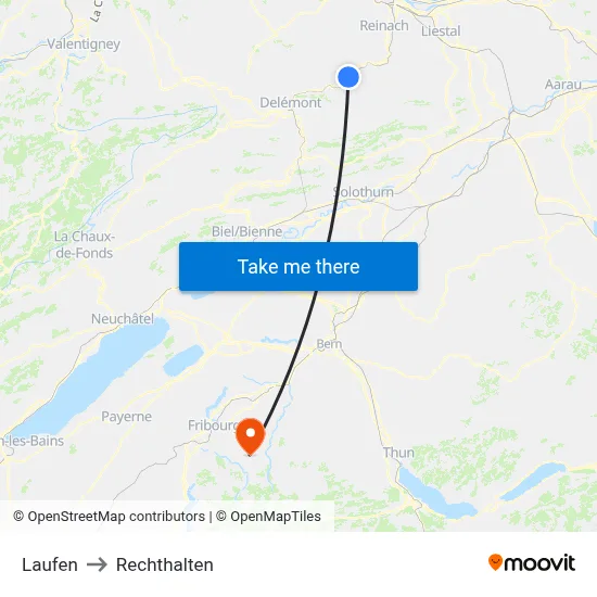Laufen to Rechthalten map
