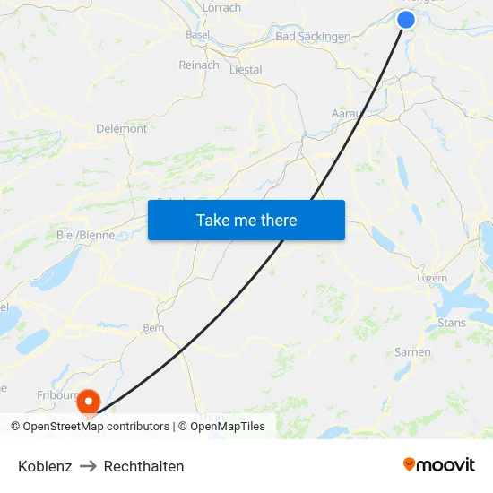 Koblenz to Rechthalten map