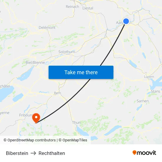 Biberstein to Rechthalten map