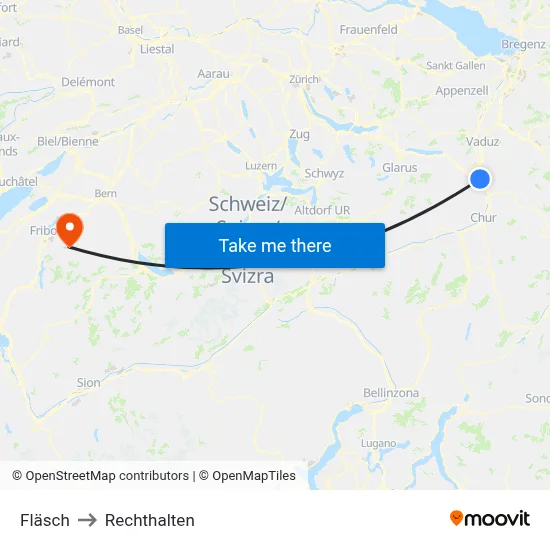 Fläsch to Rechthalten map