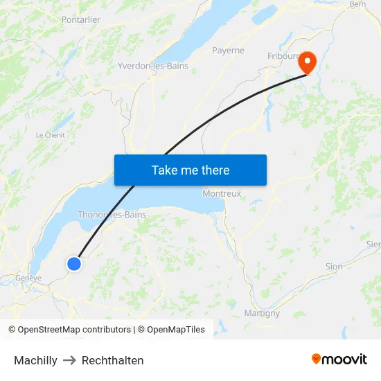 Machilly to Rechthalten map