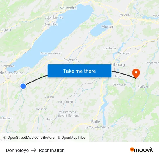 Donneloye to Rechthalten map