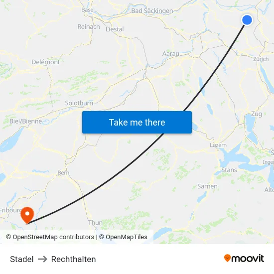 Stadel to Rechthalten map