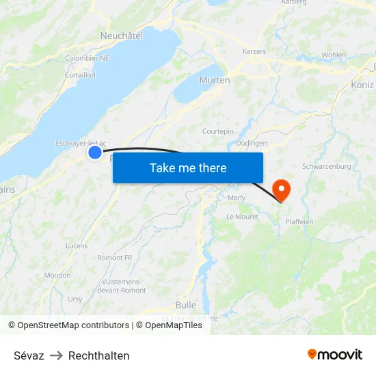 Sévaz to Rechthalten map