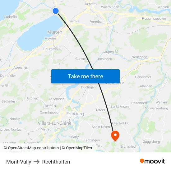 Mont-Vully to Rechthalten map