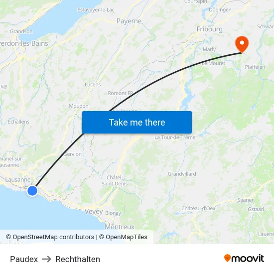 Paudex to Rechthalten map