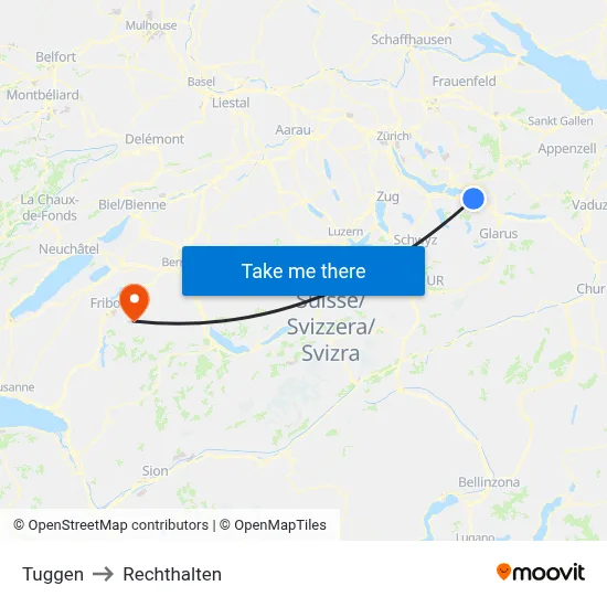 Tuggen to Rechthalten map