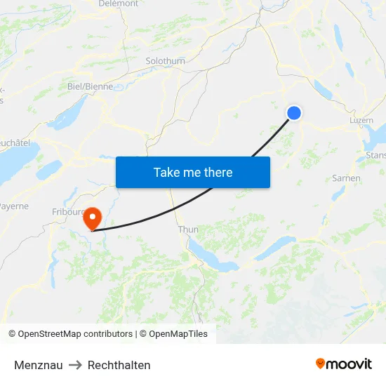 Menznau to Rechthalten map
