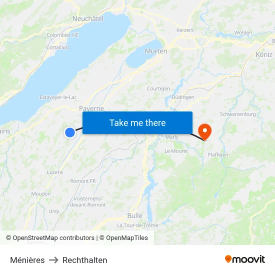Ménières to Rechthalten map