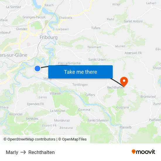 Marly to Rechthalten map