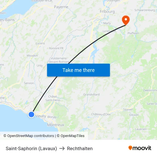 Saint-Saphorin (Lavaux) to Rechthalten map
