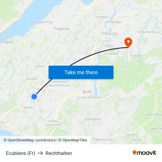 Ecublens (Fr) to Rechthalten map