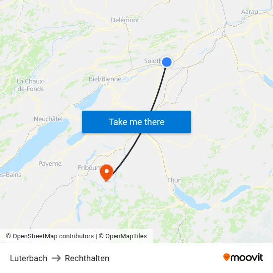 Luterbach to Rechthalten map