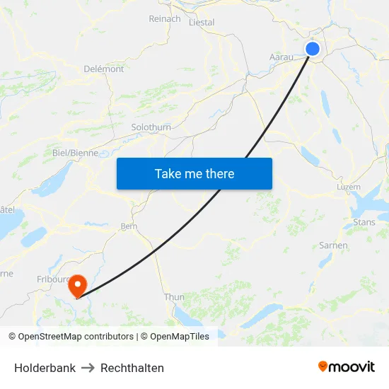 Holderbank to Rechthalten map
