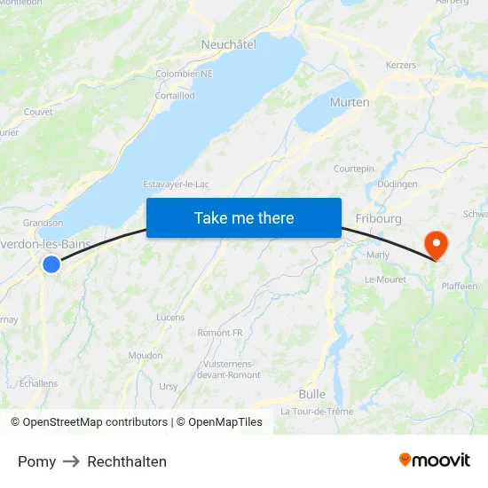 Pomy to Rechthalten map