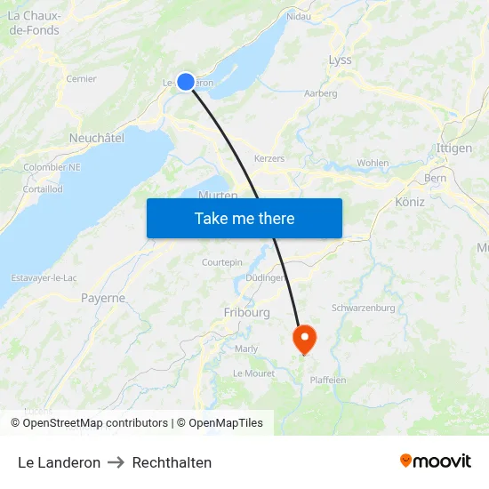 Le Landeron to Rechthalten map