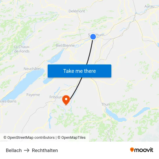 Bellach to Rechthalten map
