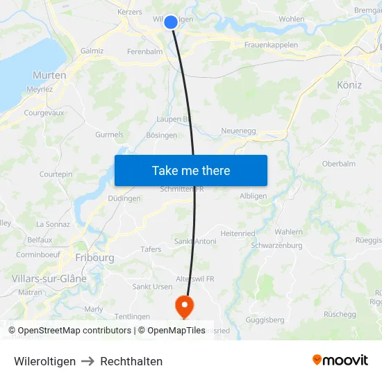 Wileroltigen to Rechthalten map
