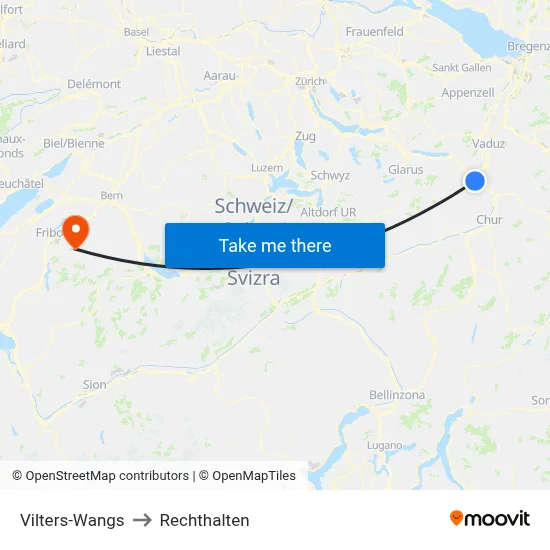 Vilters-Wangs to Rechthalten map