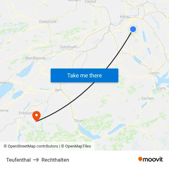 Teufenthal to Rechthalten map