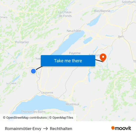 Romainmôtier-Envy to Rechthalten map