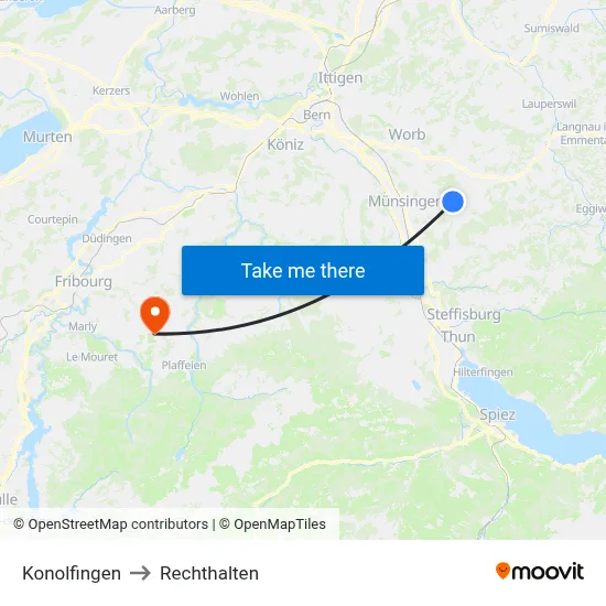 Konolfingen to Rechthalten map