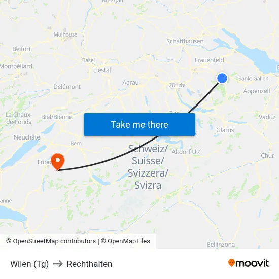 Wilen (Tg) to Rechthalten map