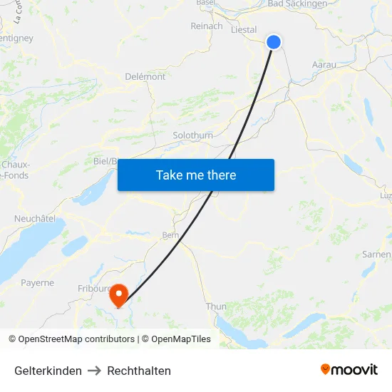 Gelterkinden to Rechthalten map