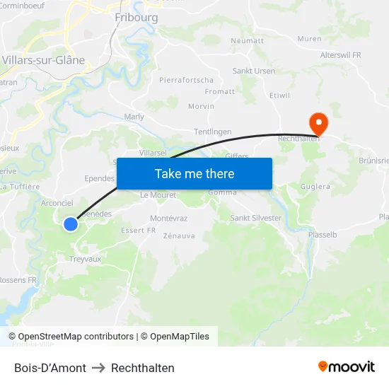 Bois-D’Amont to Rechthalten map