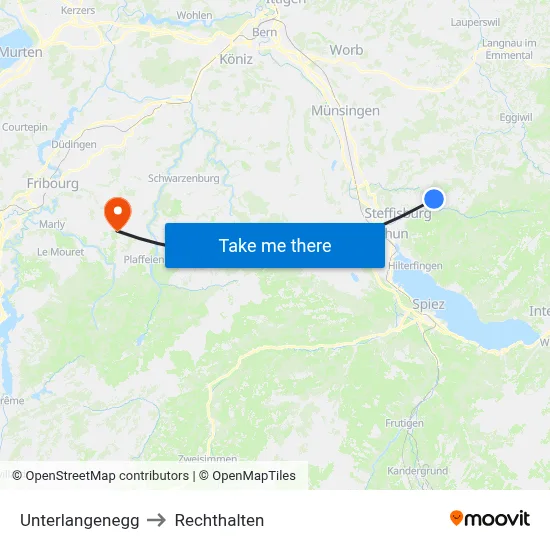 Unterlangenegg to Rechthalten map