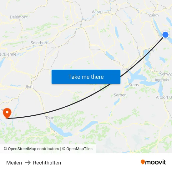 Meilen to Rechthalten map