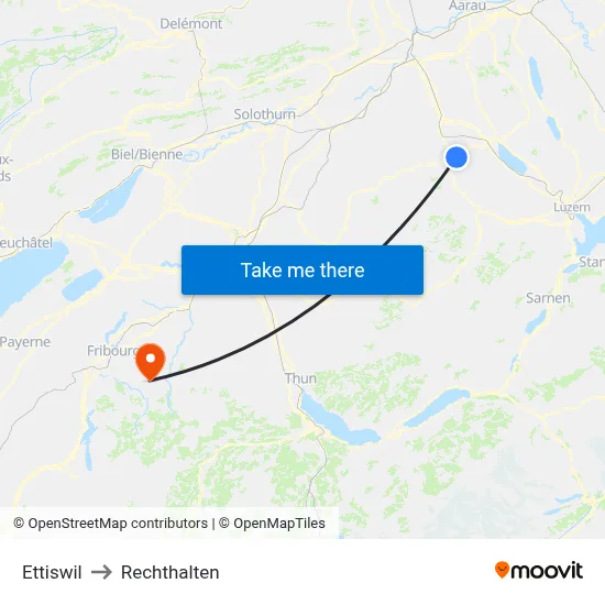 Ettiswil to Rechthalten map