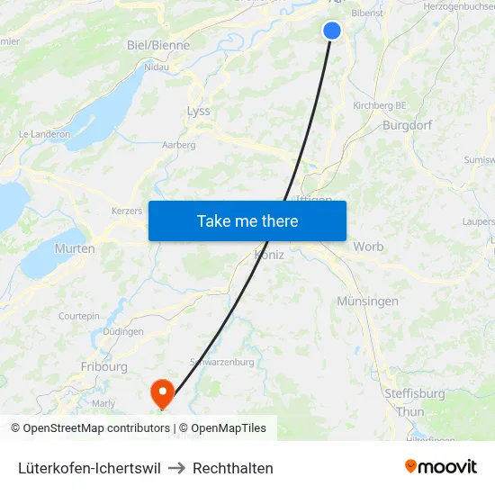Lüterkofen-Ichertswil to Rechthalten map