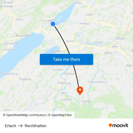 Erlach to Rechthalten map