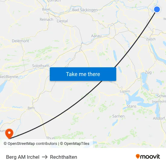 Berg AM Irchel to Rechthalten map