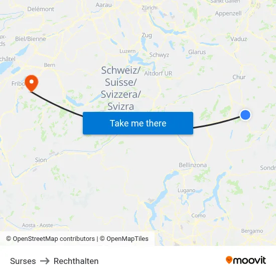 Surses to Rechthalten map