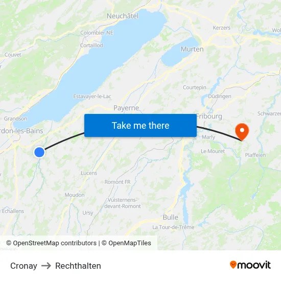 Cronay to Rechthalten map