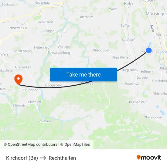 Kirchdorf (Be) to Rechthalten map
