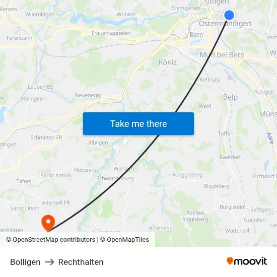 Bolligen to Rechthalten map