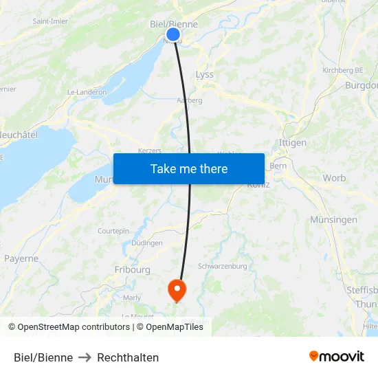 Biel/Bienne to Rechthalten map