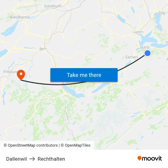 Dallenwil to Rechthalten map