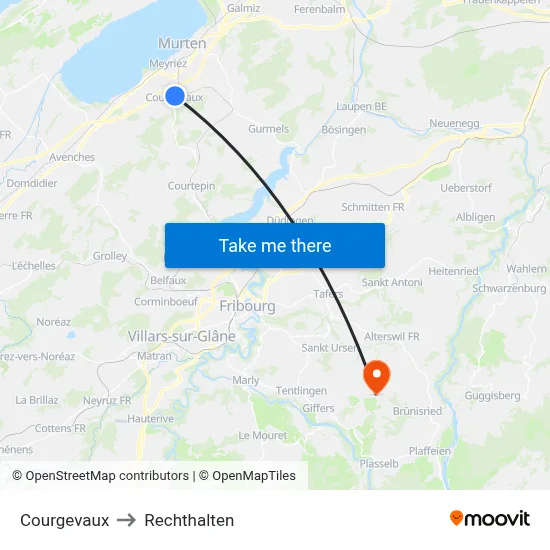 Courgevaux to Rechthalten map