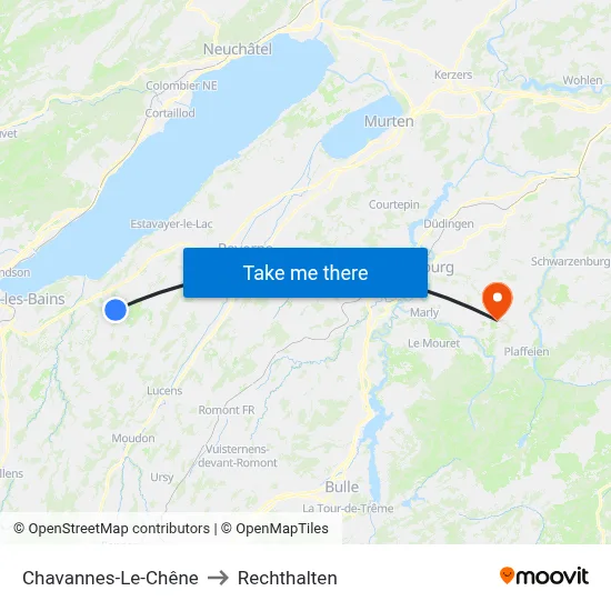Chavannes-Le-Chêne to Rechthalten map